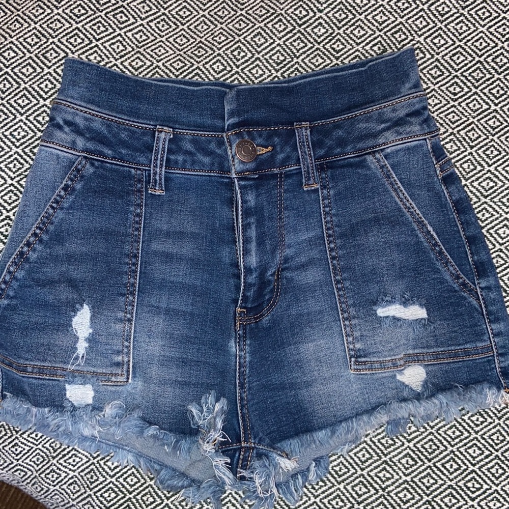 Refuge paperbag jean shorts